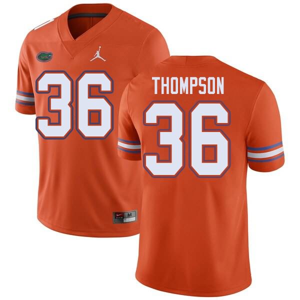 Men's NCAA Florida Gators Trey Thompson #36 Stitched Authentic Jordan Brand Orange College Football Jersey QEX1265FW